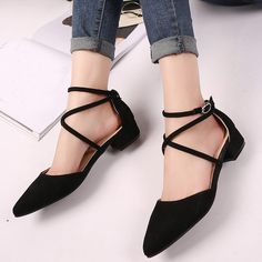 Casual Point Toe Buckle Strap Square Heel Sandals Strap Shoes Heels, Basic Heels, Crystal Shoes, Open Toed Heels, Bride Shoes, Pointed Toe Heels, Strap Shoes, Toe Sandals