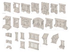 some drawings of different types of windows and doors