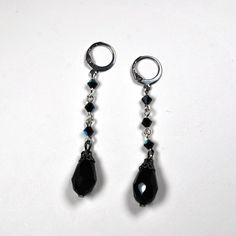 These gothic black beaded earrings are made with stainless steel earring hooks. These are a perfect fall accessory to bring a little bit of darkness into your look!! Ships in 2-3 days. Black Gothic Earrings, Gothic Beaded Earrings, Goth Beaded Earrings, Black Beaded Earrings, Gothic Jewelry Diy, Witchy Crafts, Gothic Earrings, Teardrop Beads, Fall Accessories