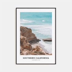 an image of the ocean and rocks in southern california