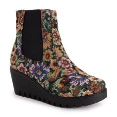 Dress up your favorite fall outfit in MUK LUKS? Women's Vermont Essex Wedge Booties. With soft faux fur lining to keep you warm and memory foam insoles for all day comfort, you will be set this cold weather season. Wipe with damp cloth. Do not bleach. Lay flat to dry. Imported - 100% Durable TPR Sole - 100% Polyester Upper - 100% Polyester Faux Fur Lining - 100% Polyester Insole - Memory Foam Insole for all day comfort - Wedge heel - Women?s Sizes 6-11 - Multiple Color Options Cold Weather Boots Women, Muk Luks Boots, Winter Wedges, Cold Weather Boots, Weather Boots, Wedge Ankle Boots, Shoes Heels Wedges, Womens Wedges, Boots Women