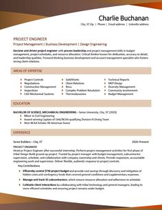 a professional resume template for an experienced mechanical engineer, it's easy to use