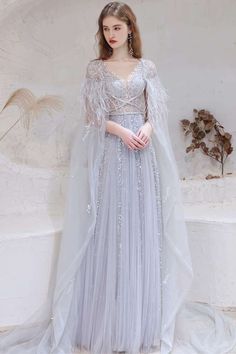 Court Train Prom Dress, Feather Cape, Pink Evening Dress, Prom Dresses With Pockets, Dress With Shawl, Beaded Prom Dress, Evening Dress Fashion, فستان سهرة, Prom Dresses Online