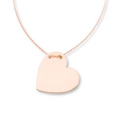 Simply captivating, this contemporary necklace for her features a heart of 14K rose gold, threaded through the top with an adjustable 16- to 18-inch cable chain. The necklace secures with a lobster clasp. Gold Stock, Contemporary Necklace, Jewelry Education, Jewelry Advice, Jared The Galleria Of Jewelry, Necklace For Her, Kay Jewelers, Rose Gold Metal, Accessories Jewelry Necklace