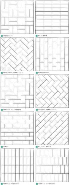 the instructions for how to make a brick wall with different types of bricks and their names