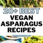 the best vegan asparagus recipes are on display in this book cover image