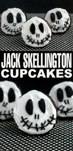 jack skellingington cupcakes with white frosting