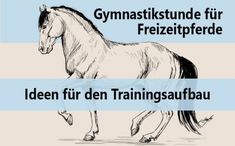 a drawing of a horse running in the snow with words below it that read, gymnastikstude fur freizetpre freipreeder