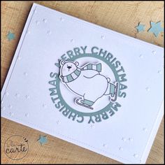 a christmas card with a polar bear on it