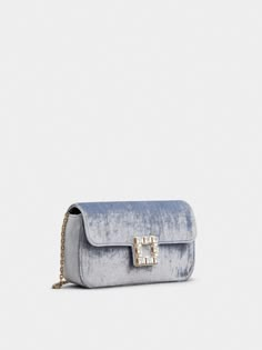 Jeu de Fille Strass Buckle Clutch Bag in Velvet Light Blue Woman RBWANMC0100LVDPZ4640 | Roger Vivier Roger Vivier Bag, Me Bag, Blue Woman, Roger Vivier, Shopping Spree, The Collection, Clutch Bag, Nail Polish, Light Blue