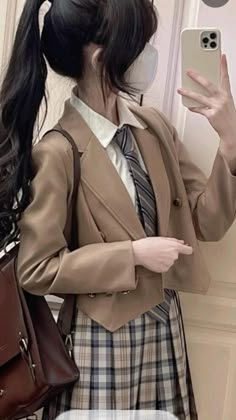 School Uniform Fashion, Korean Casual Outfits, Kawaii Fashion Outfits, Foto Poses, Uniform Fashion, Really Cute Outfits, Kawaii Clothes, Teenage Fashion Outfits, Korean Outfits