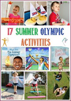 the olympic games and activities for kids to play with are featured in this postcard