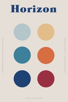 a poster with different colors on it that says horizon, horizon and horizon in the center