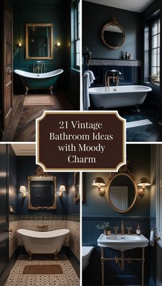 vintage bathroom ideas with moody charm