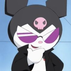 an animated character wearing sunglasses and a black suit