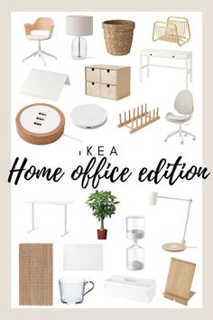 the home office collection is featured in black and white with text overlaying it