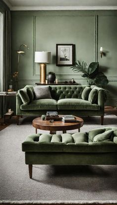 Sage Green Green Couches, Burgundy Room, Sage Green Living Room, Green Velvet Sofa, Set Sofa