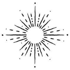 an image of a starburst that is drawn in black ink on a white background