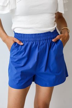 Sunny summer days pair perfectly with the High Temps Shorts! Crafted with your comfort in mind, these shorts feature a high-rise silhouette and an elastic waistband for a flattering fit that moves with you. Designed for versatility, these shorts are the ideal choice for warm-weather adventures and casual outings alike. The high-rise waist provides ample coverage and support, while the elastic waistband ensures a comfortable and secure fit every time. Pair them with a breezy tank top and sandals Blue Dress Accessories, Womens High Waisted Shorts, White Long Sleeve Dress, Puff Sleeve Dresses, Casual Jumpsuit, Babydoll Dress, Dress Romper, The High, High Waisted Shorts