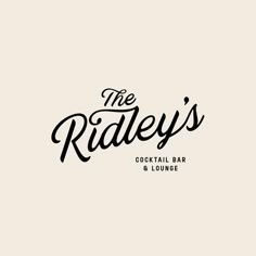 the riddley's cocktail bar and lounge logo on a white background with black lettering