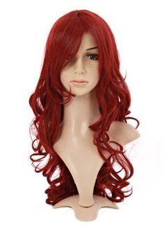 Charming Long Wavy Wine Red Hair Synthetic Wig Women's Party Full Wigs Hair Items, Wine Red Hair, Kanekalon Hairstyles, Dark Red Hair, Full Wig, Red Wigs, Burgundy Hair, Link Click