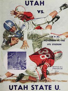 an advertisement for the utah state university football team, which is featured in this poster