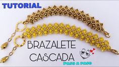 the beaded bracelet is made with gold beads