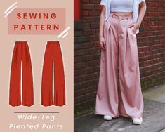 the wide leg pleated pants sewing pattern is easy to sew and can be worn with any outfit