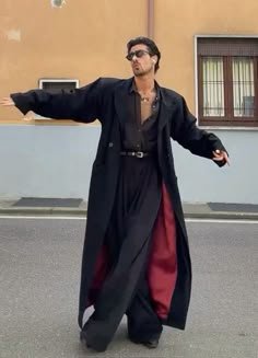 Masculine Men In Dresses, Plus Size Goth Outfits Men, Dark Clothing Aesthetic Male, Vampire Inspired Outfits Men, Gothic Fashion Men Casual, Male Prom Outfits Aesthetic, Weird Mens Fashion, Rich Male Outfits, Punk Suit Men