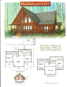 the floor plan for a log cabin with lofts and living quarters is shown in this image