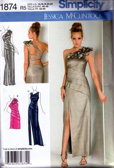 a woman's dress and pants sewing pattern with one side slited in the front