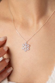 Women's jewelry Fancy Jewelry Necklace, Girlfriend Anniversary, Snowflake Necklace, Necklace For Girlfriend