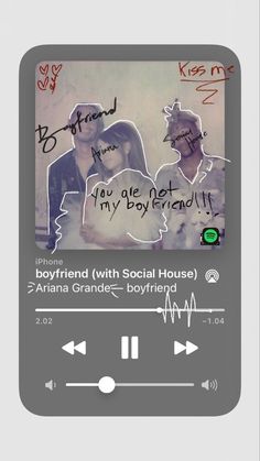 an mp3 player with the words boyfriend and girlfriend written on it's screen,