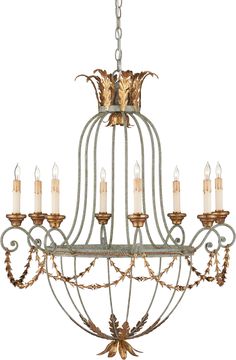 a large chandelier with many candles hanging from the bottom and one light on top