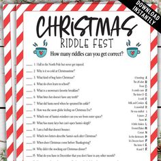 a christmas riddle game with coffee cups and candy canes