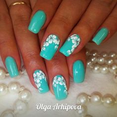 Wine Red Nails, Nails Flower, Turquoise Nails, Flower Nail Designs, Best Nail Art Designs, Her Nails, Spring Nail Art, Pretty Nail Art, Flower Nail Art