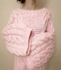 Handmade Pink Knit Sweater Chunky Knit Sweater Oversized Knit Sweater Cable Knit Sweater Bomber Knit Sweater Cozy Knit Sweater Wool Sweater by TINAFASHIONSHOP on Etsy Pink Knitted Sweater, Knit Sweater Oversized, Pink Oversized Sweater, Soft Knit Cardigan, Oversized Knit Sweater, Sweater Chunky, Pink Knit Sweater, Oversized Knit Cardigan, Fluffy Sweater