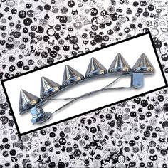 Metal Clip Is 2” Long With A Removable Piece For Thicker Hair. Silver Cone Spikes Are Attached The Length Of The Barrette Using Epoxy Resin. Available In Numerous Colors. Spike Hair, Vkei Makeup, Little Crafts, Alt Clothes, Goth Hair, Hair Silver, Spiked Hair, Workout Headband, Pink Swarovski