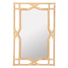 a mirror that is made out of bamboo