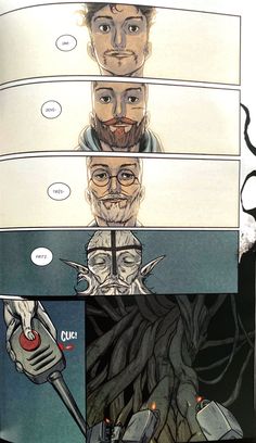 an image of a comic page with the title in it's center, and two images