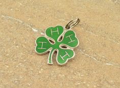 4H Agriculture Club Green Enamel Clover Charm / Sterling Silver Etsy $16.95 Clover Charm, Green Enamel, Agriculture, Charm Pendant, Enamel Pins