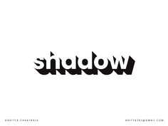 the word shadow written in black on a white background