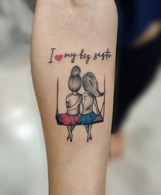 # Màríyà khàñ #Mysister😘😘 Tattoo Of Sisters, Sorella Tattoo, Sister Tattoo Heart, Watercolor Sister Tattoo, Sisters By Choice Tattoo, Mum And Daughter Tattoo, Sisters Tattoo, Matching Best Friend Tattoos, M Tattoos