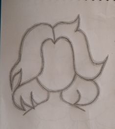 a drawing of a woman's head with long hair