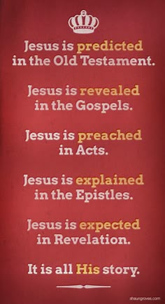 a red background with the words jesus is predicted in the old testanent