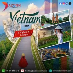 Vietnam 5 Nights  6 Days Tour Package Poster Tourism, Travel Brochure Design, Vietnam Vacation, Vietnam Tour, Vietnam Holidays, Travel Post, Cosmetics Banner