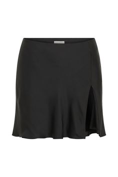 A satin staple.This is a fluted, circular cut mini skirt with a side hem split and satin fabrication. The waistband is mid- to high-rise and the hem falls a little before mid-thigh. Subtle pleating and a hem split on the left side creates visual texture that compliments the soft, satin material. Its invisible zipper closure and 100% polyester lining ensures a smooth, comfortable fit that’s perfect for whole-day wear. Pair with the Hartley Satin Collared Shirt to complete the look. Satin Mini Skirt, Visual Texture, Satin Material, Collared Shirt, Invisible Zipper, Collar Shirts, New Outfits, New Black, Latest Fashion Trends