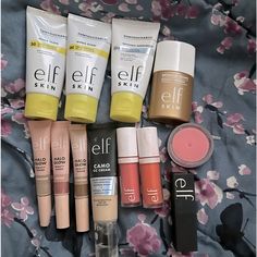 Great Lotus Of 12 Items From Elf Cosmetics. All Either New Or Just Swatched. Three Sunscreens- 1 Cam Foundation- 2 Liquid Blush-1 Cream Blush- 3 Liquid Halo Glows- 1 Bronzer - 1 Lipstick. All Have Been Kept In Sanitized Condition Elf Blush, Wishlist 2024, Liquid Blush, Elf Cosmetics, Elf Makeup, Skin Care Items, Cosmetic Items, Makeup Obsession, Natural Eye Makeup