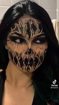 Skeleton Makeup Looks, Cool Skeleton Makeup, Makeup Looks For Halloween, Monster Makeup, Cool Skeleton, Drag Make-up