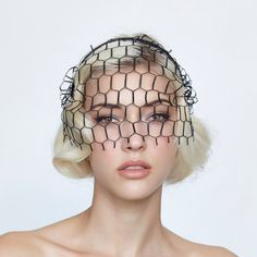 Honeycomb Veil Headband - Bijou Van Ness Veil Headband, Luxury Hats, Cocktail Hat, Avant Garde Fashion, Put A Ring On It, Silk Ribbon, Headdress, Honeycomb, Veil